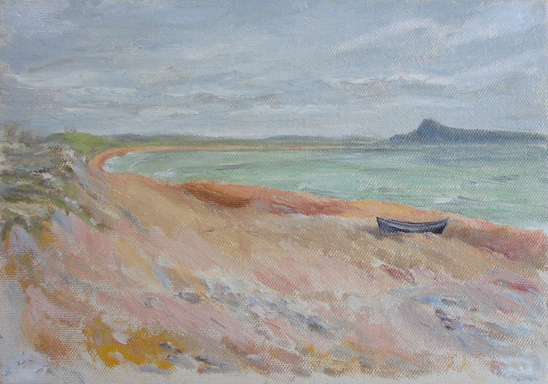 Oil painting - Chesil Beach Portland Bill